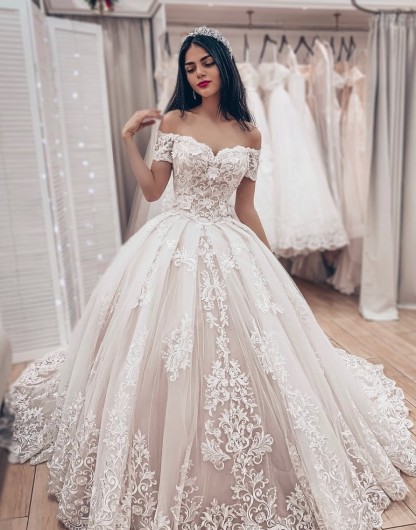 Luxus Brautkleider Prinzessin | Spitze Hochzeitskleider Online Kaufen