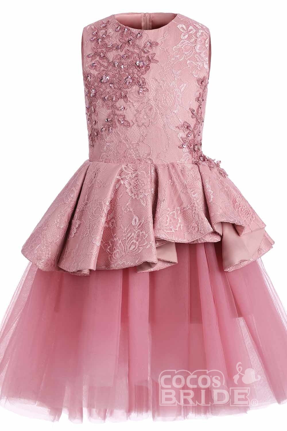Blumenmädchen Kleid Spitze | Blumenmädchenkleider Rosa-babyonlinedressde