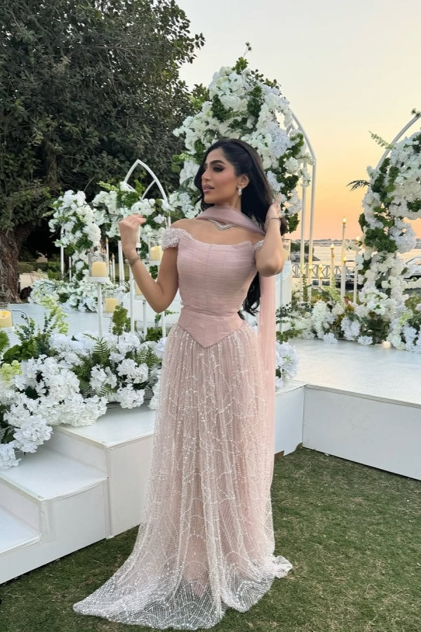 Rosa Abendkleider Lang Glitzer Extravagante Abiballkleider Abendmoden Online-babyonlinedressde