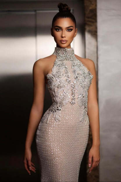 Silver Evening Dresses Long Glitter Ball Gowns Prom Dresses Online-babyonlinedressde