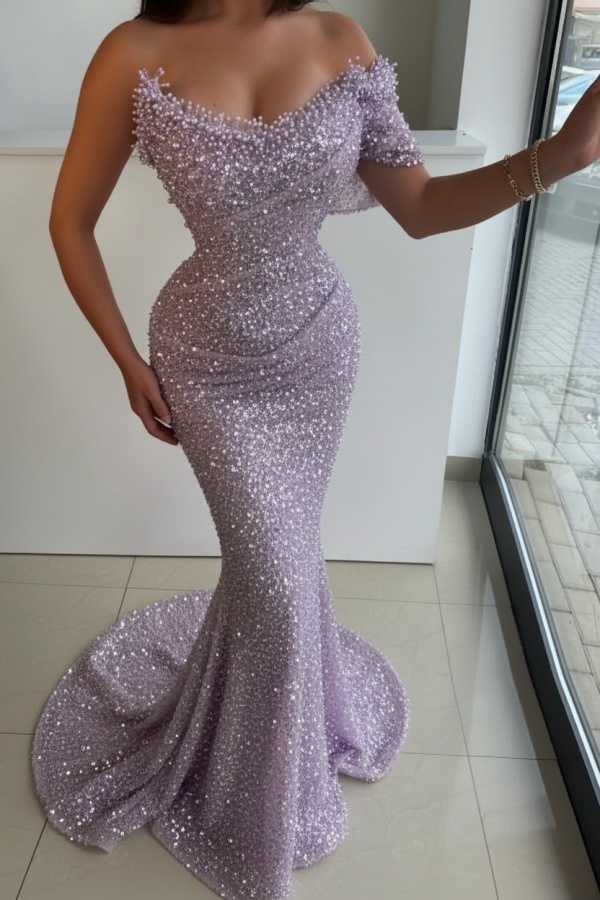 Designer Abendkleider Lang Rosa Abiballkleider Abendmoden Glitzer