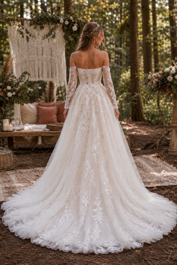 Wunderschöne Hochzeitskleider A Linie Spitze Brautkleider Günstig