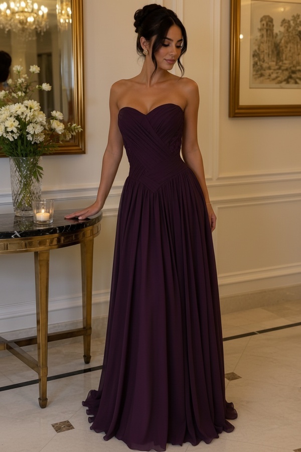 Gelb Abendkleider Lang Chiffon Schlichte Partykleider Günstig Online