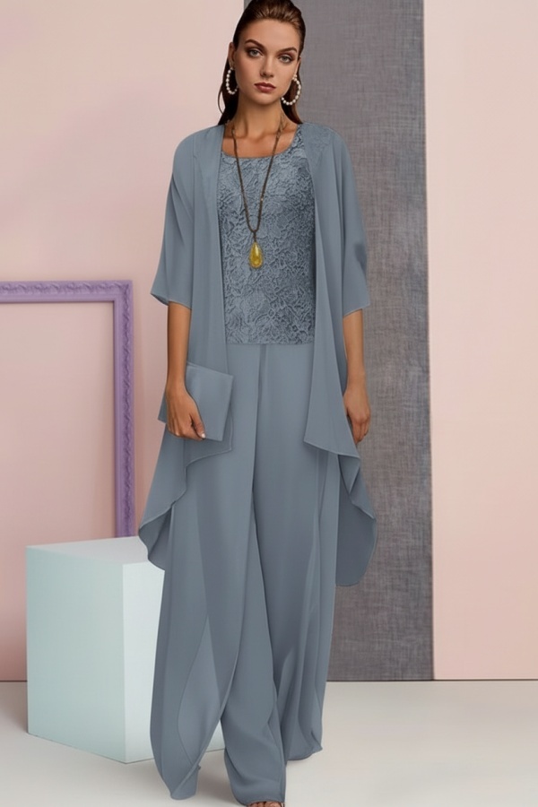 Schick 3 Teilen Brautmutterkleider | Mutterkleid aus Chiffon