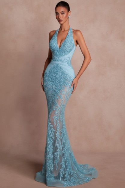 Dunkel Grün Abendkleider Lang Glitzer Ballkleider Spitze Online