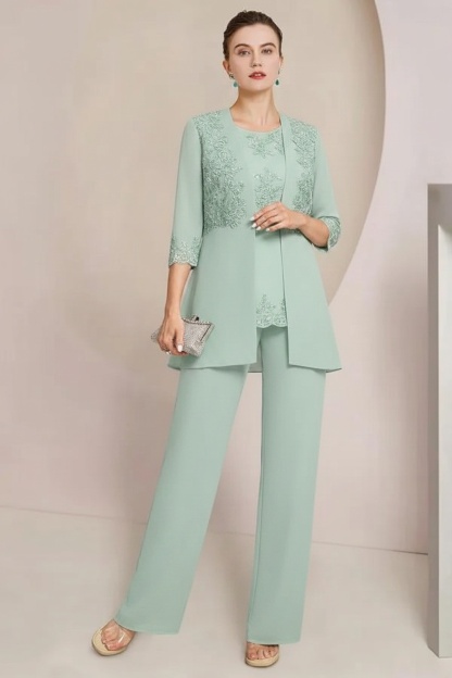 Navy Blau Brautmutter Hosenanzug Chiffon Festliche Hosenanzüge