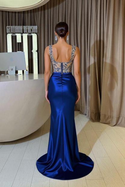 Designer Abendkleider König Blau | Abiballkleider Lang Glitzer