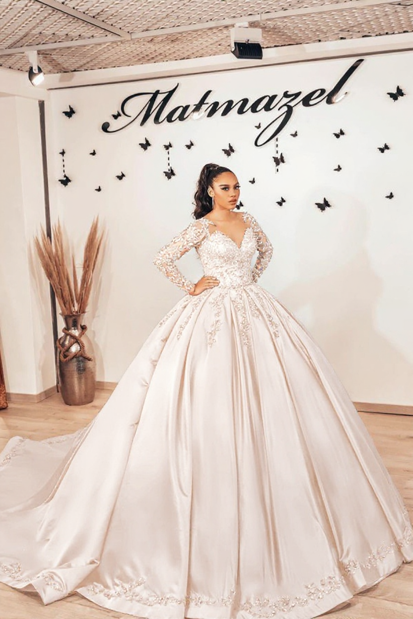 Schwarze Brautkleider mit Ärmel | Prinzessin Hochzeitskleider Spitze-babyonlinedressde