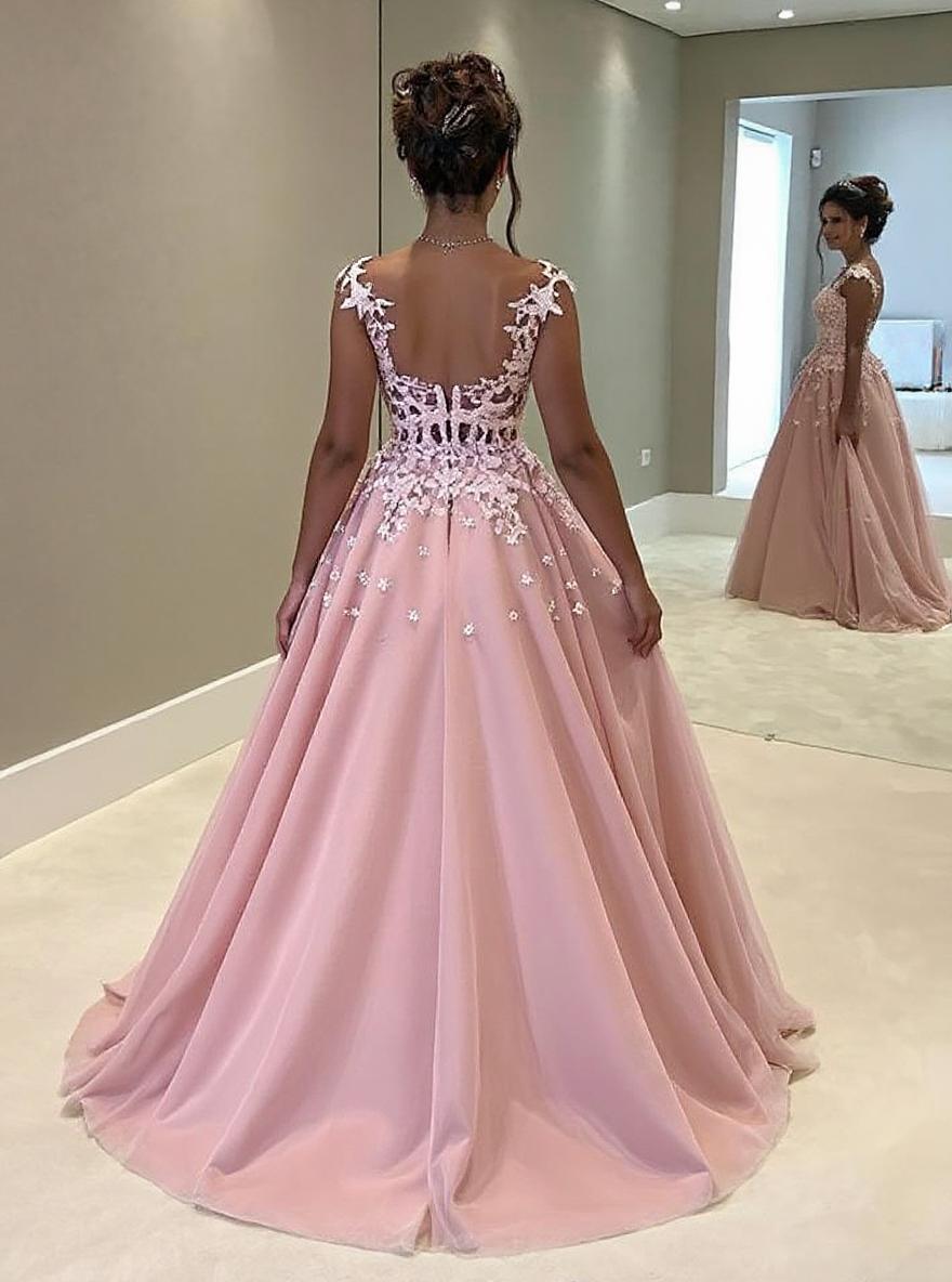 Elegant Abendkleider Lang Rosa Abendmoden Abiballkleider-babyonlinedressde