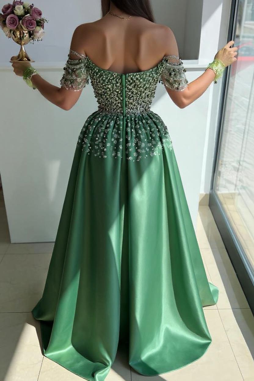 Designer Abendkleider Lang Glitzer | Abiballkleider Grün Günstig-babyonlinedressde