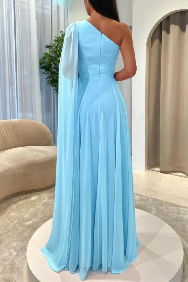 Himmel Blaue Abendkleider Lang Günstig Schlichte Ballkleider Online-babyonlinedressde
