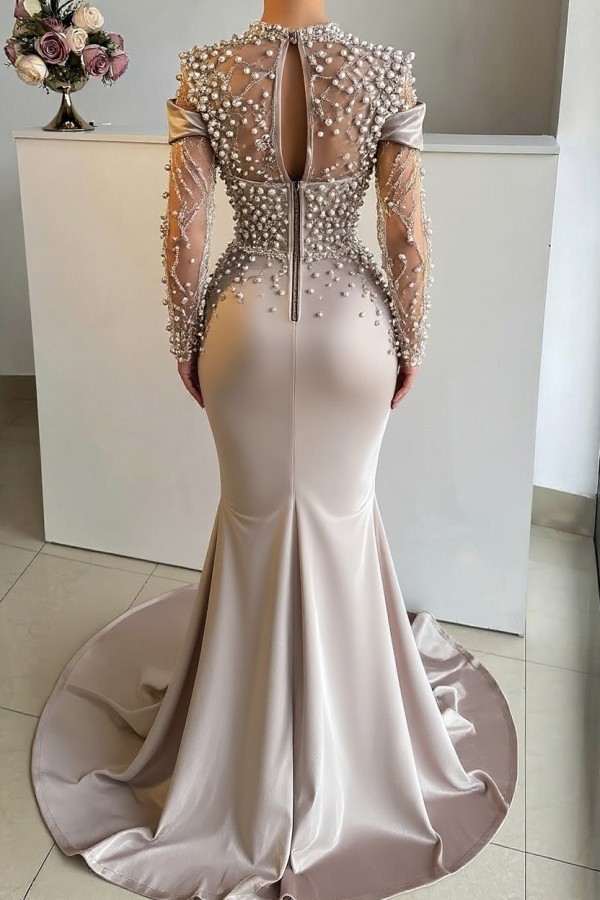 Neue Abendkleider Lang Glitzer Perlen Abiballkleider Ballkleider Online