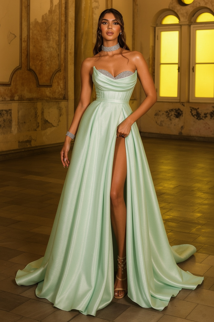 Schöne Abendkleider Lang Braun | Günstig Abiballkleider Schlicht