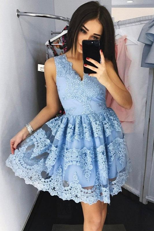 Blaue Cocktailkleider Mit Spitze | Heimkehrkleider Abiballkleider Kurz-babyonlinedressde