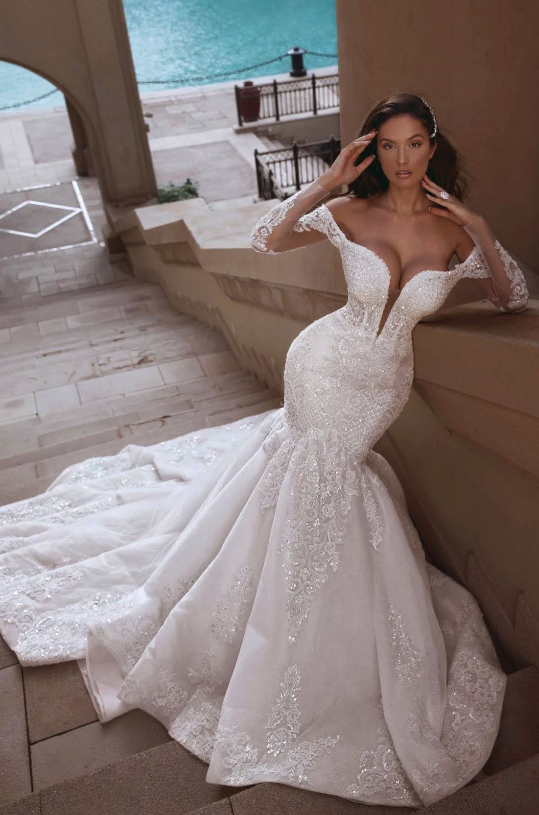 Elegante Brautkleid Mit Ärmel | Hochzeitskleider Meerjungfrau Online
