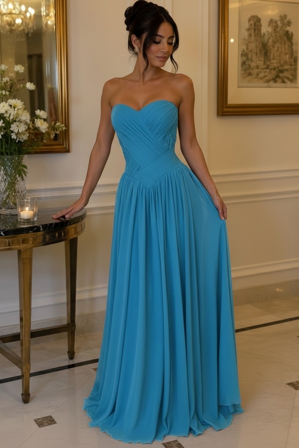 Gelb Abendkleider Lang Chiffon Schlichte Partykleider Günstig Online