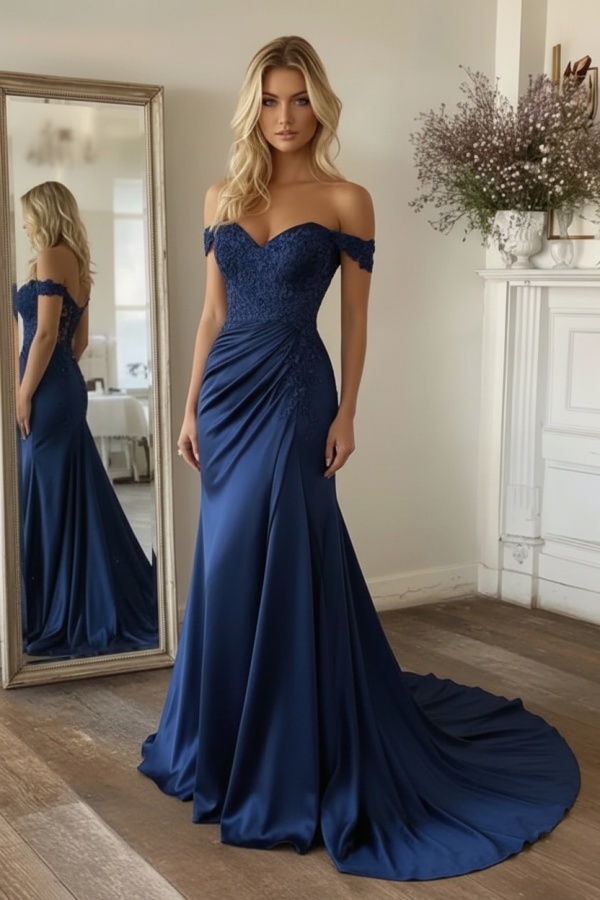 Elegante Abendkleider Lang Rosa Ballkleid mit Spitze
