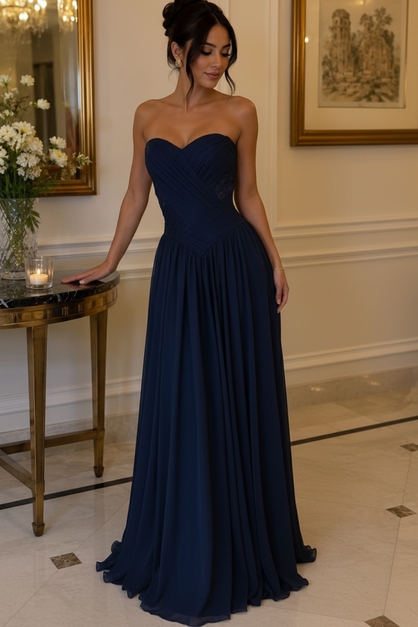 Gelb Abendkleider Lang Chiffon Schlichte Partykleider Günstig Online