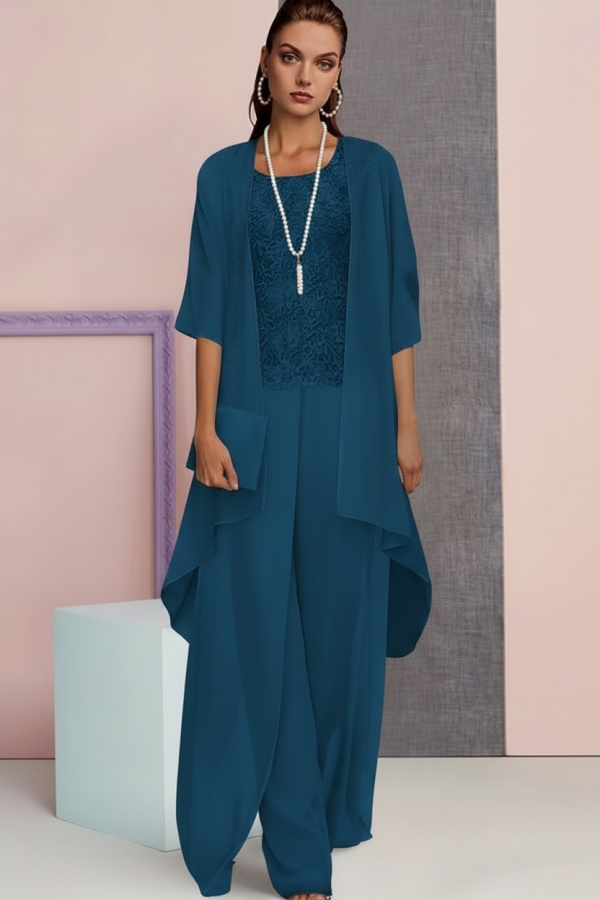 Schick 3 Teilen Brautmutterkleider | Mutterkleid aus Chiffon