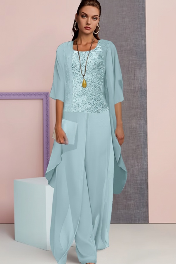 Schick 3 Teilen Brautmutterkleider | Mutterkleid aus Chiffon
