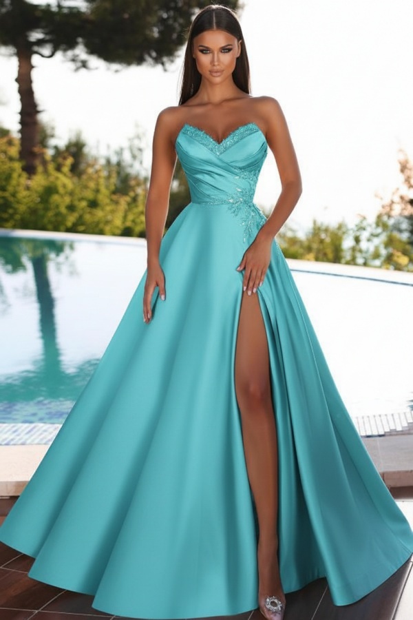 Abendkleider Lang Rosa | Schlichtes Abiballkleid