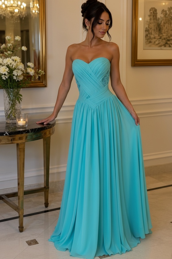 Gelb Abendkleider Lang Chiffon Schlichte Partykleider Günstig Online
