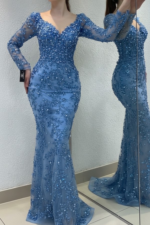 Schöne Abendkleider Lang Gold | Spitze Abiballkleider mit Glitzer