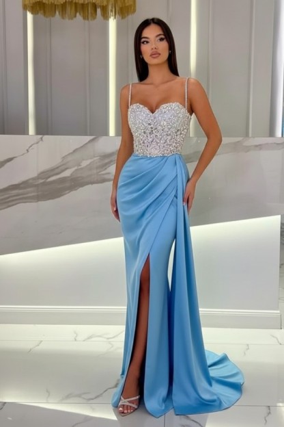 Schöne Abendkleider Mit Glitzer | Blaue Abiballkleider Lang Günstig