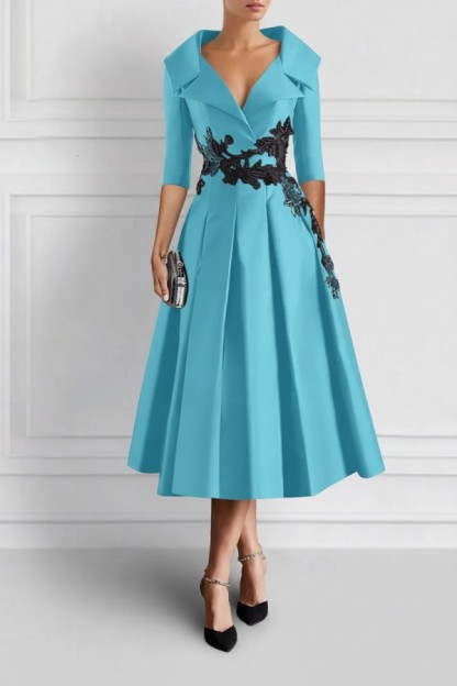 Vintage Brautmutterkleider Schwarz Mit Ärmel Festliche Kleider Kurz