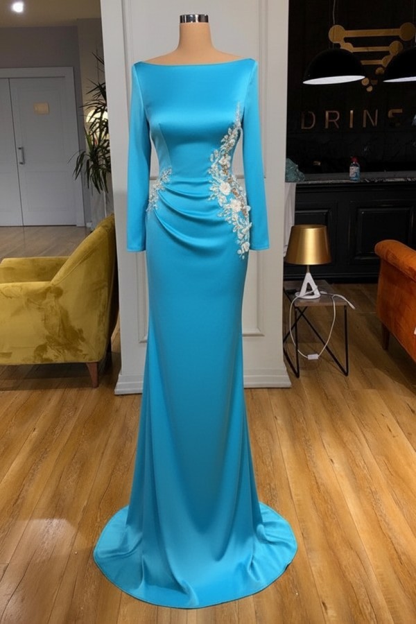 Schöne Abendkleider Lang Weiß Ballkleider Glitzer mit Ärmel