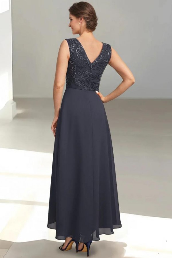 Graue Brautmutterkleider Lang Chiffon Mit Jacke Kleider Hochzeitsgäste