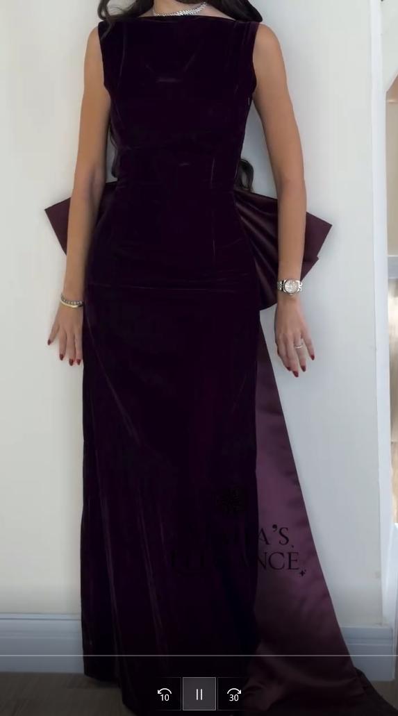 Weinrot Abendkleider Ohne Perlen | Elegante Abendmoden Velvet Online（Special Link)