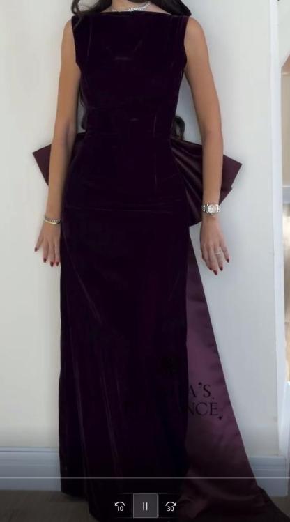 Weinrot Abendkleider Ohne Perlen | Elegante Abendmoden Velvet Online（Special Link)