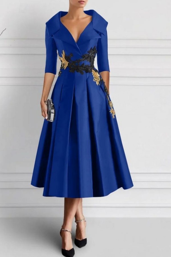 Vintage Brautmutterkleider Schwarz Mit Ärmel Festliche Kleider Kurz