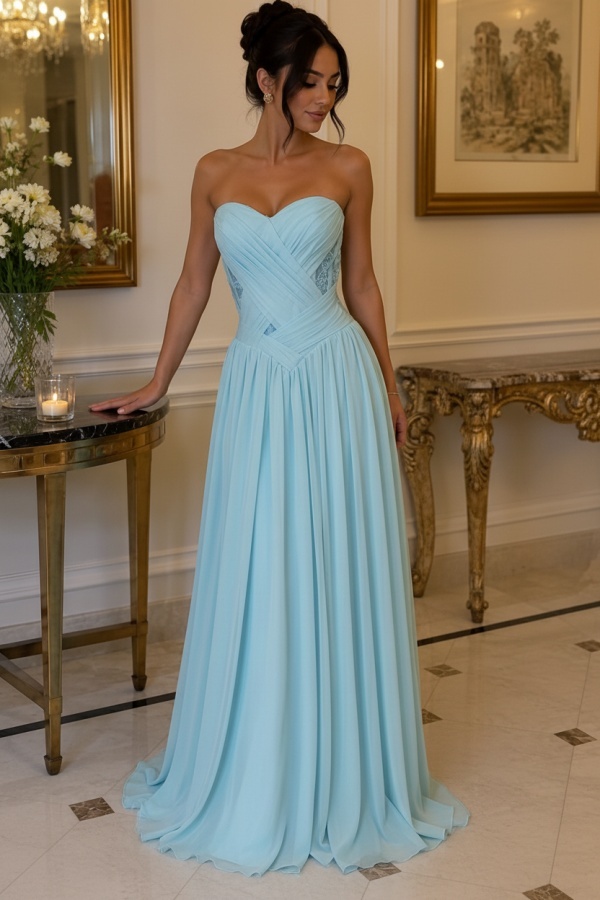 Gelb Abendkleider Lang Chiffon Schlichte Partykleider Günstig Online