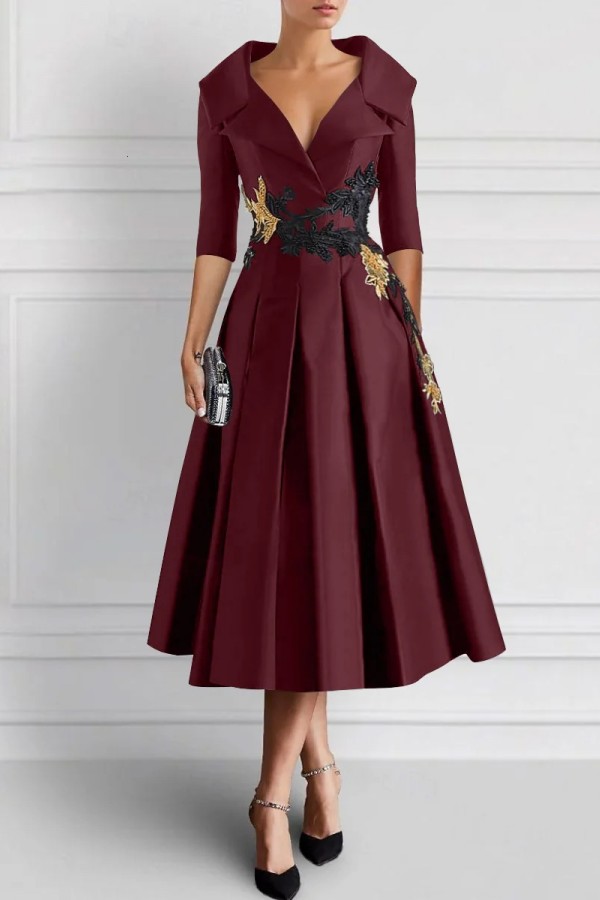 Vintage Brautmutterkleider Schwarz Mit Ärmel Festliche Kleider Kurz