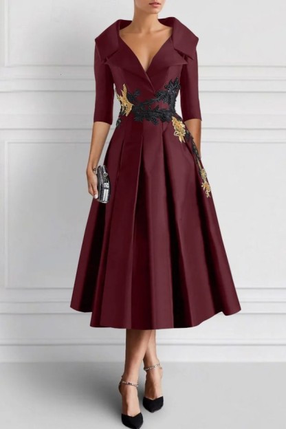 Vintage Brautmutterkleider Schwarz Mit Ärmel Festliche Kleider Kurz