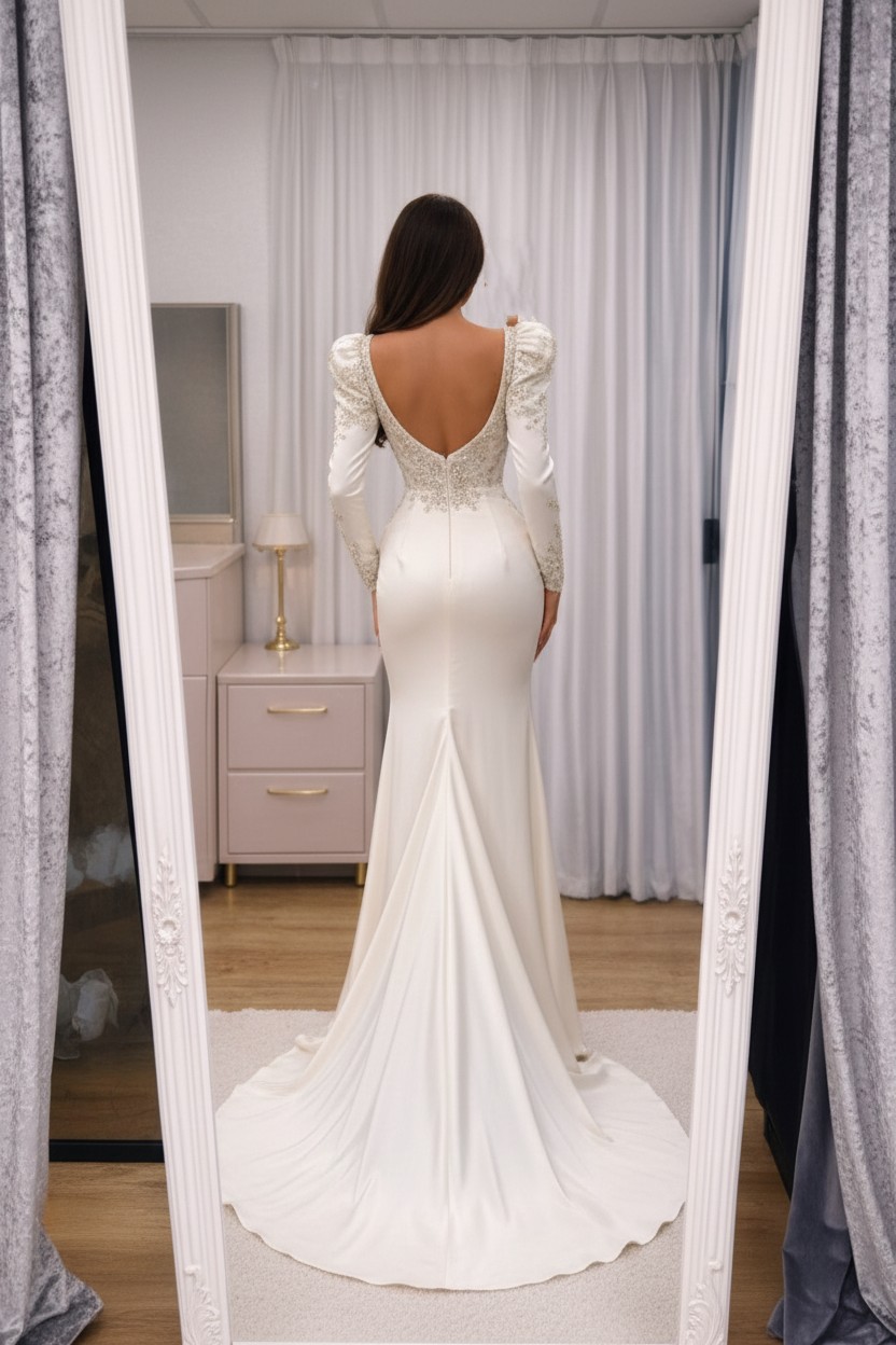 Elegante Abendkleid Lang Glitzer Ballkleid Weiß Mit Ärmel