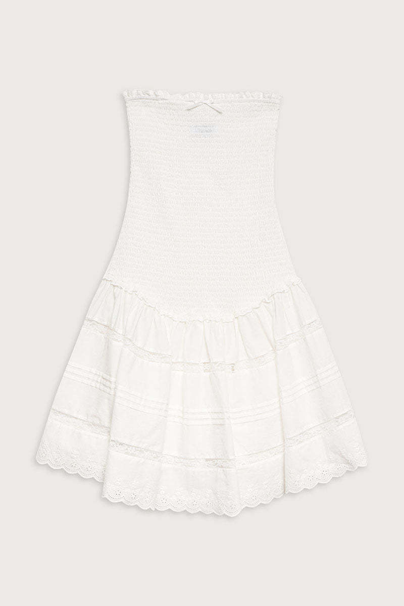 Ruched Patchwork Semi Sheer Hem Party Mini Tube Dresses-White Pre Order