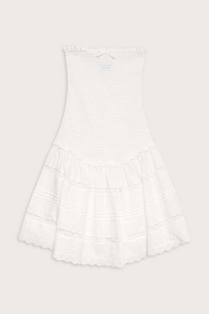 Ruched Patchwork Semi Sheer Hem Party Mini Tube Dresses-White Pre Order