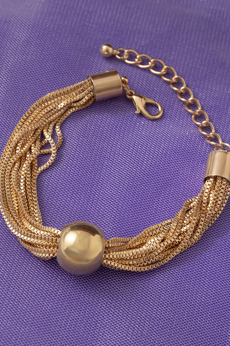 Mental Ball Tiered Chain Punk Necklace Bracelet