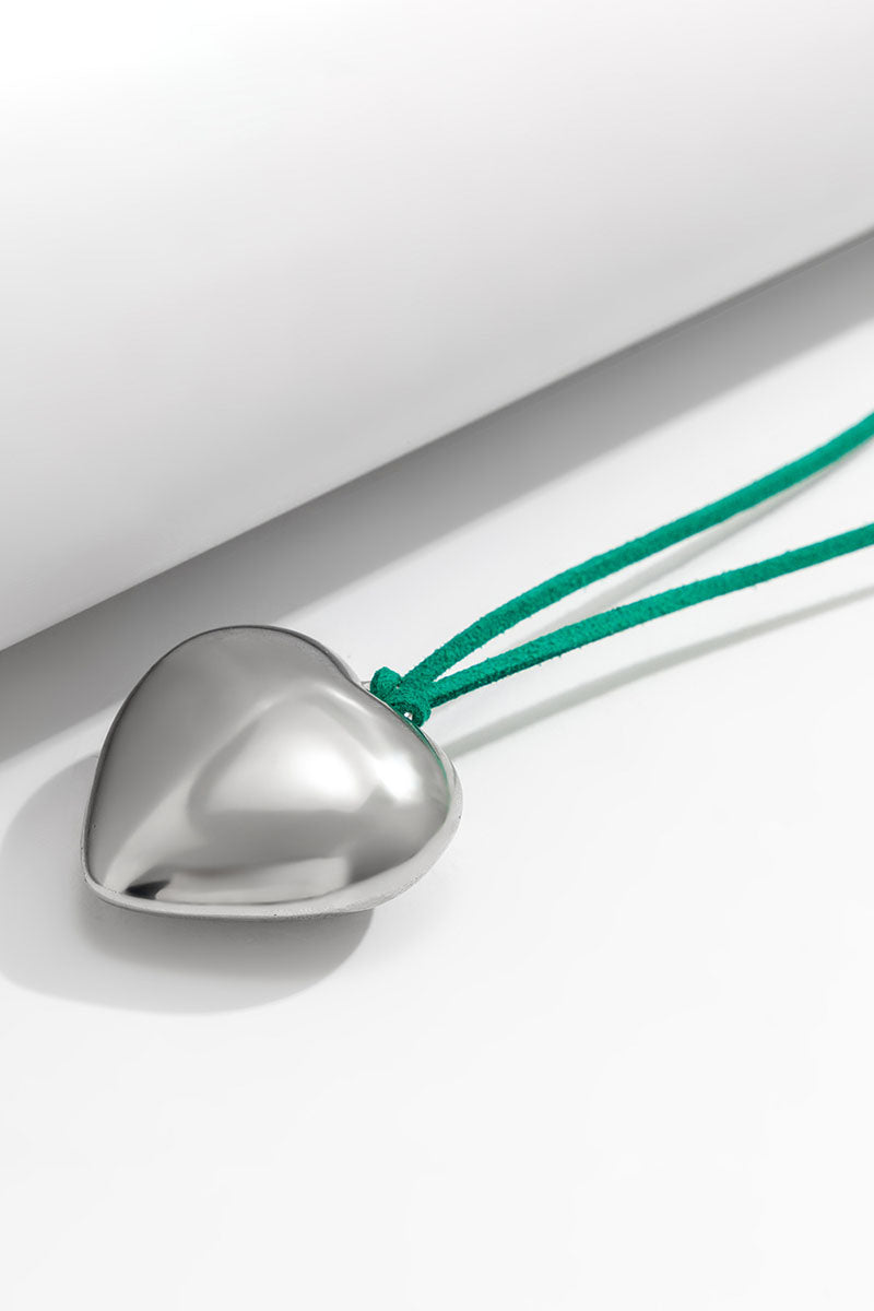 Alloy Heart Pendant Decor String Tied Up Necklace