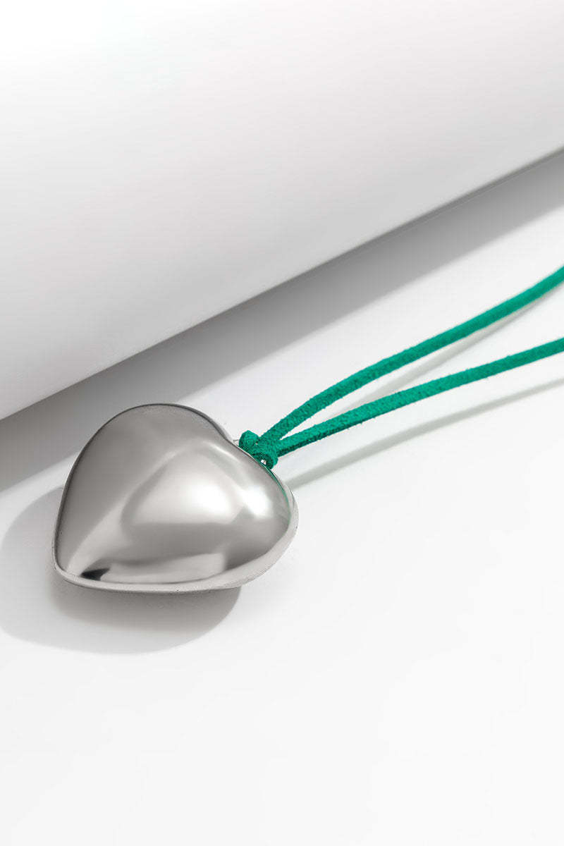 Alloy Heart Pendant Decor String Tied Up Necklace