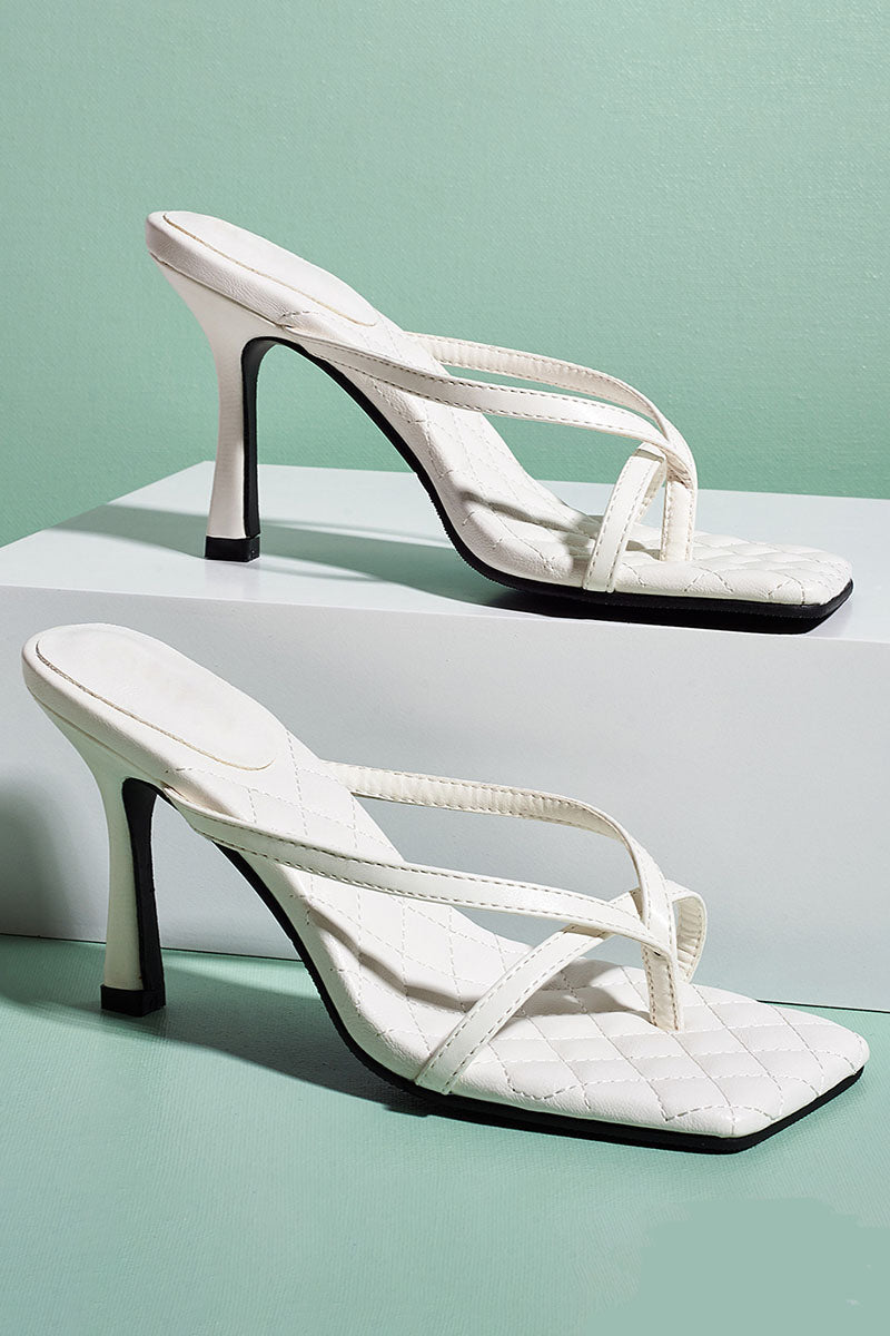 Flip Flops Square Toe Stiletto High Heel Slippers