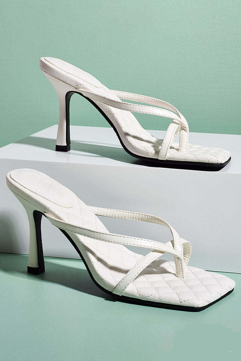 Flip Flops Square Toe Stiletto High Heel Slippers