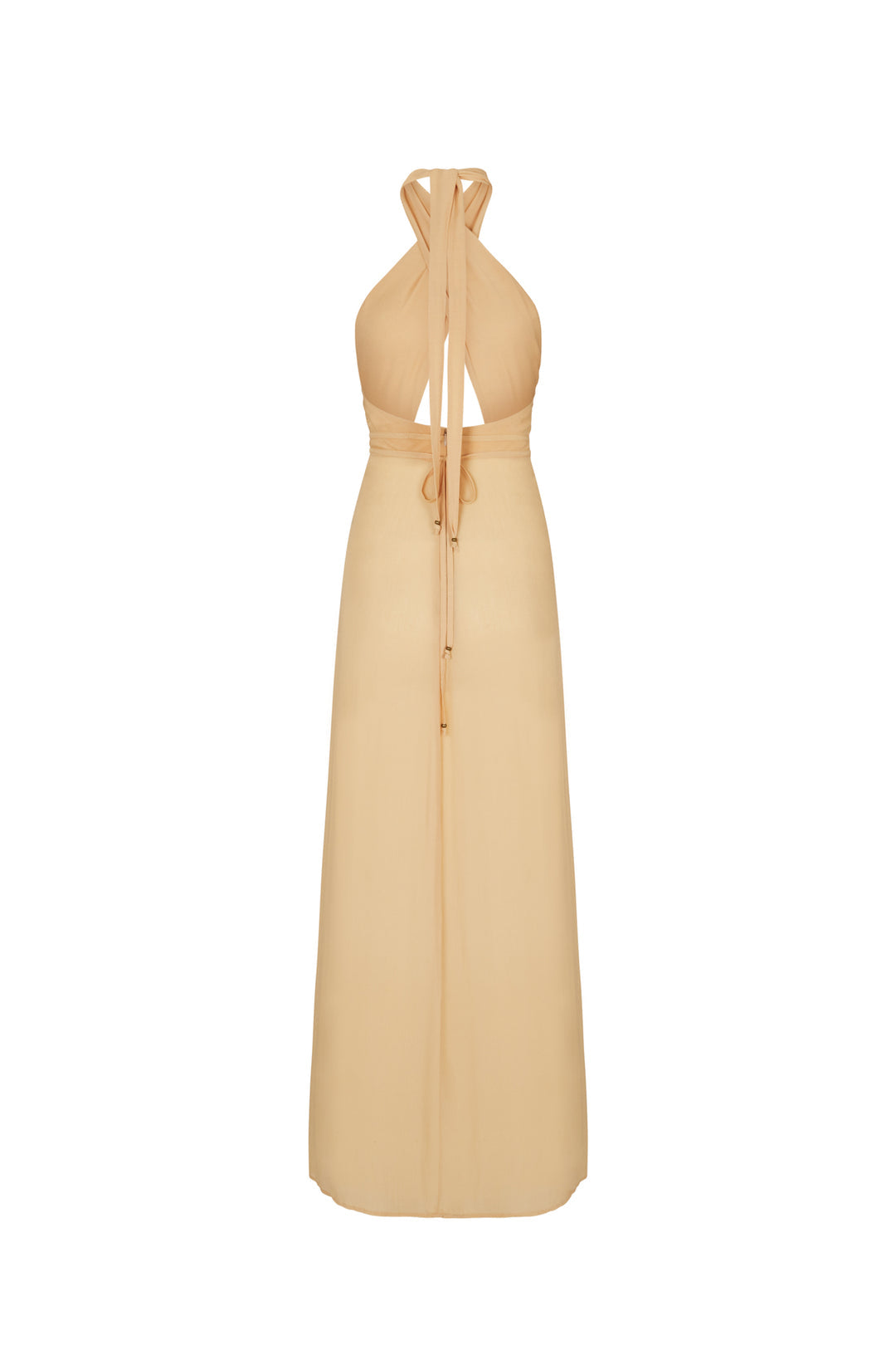 Cross Halter Sleeveless Slit Maxi Dresses