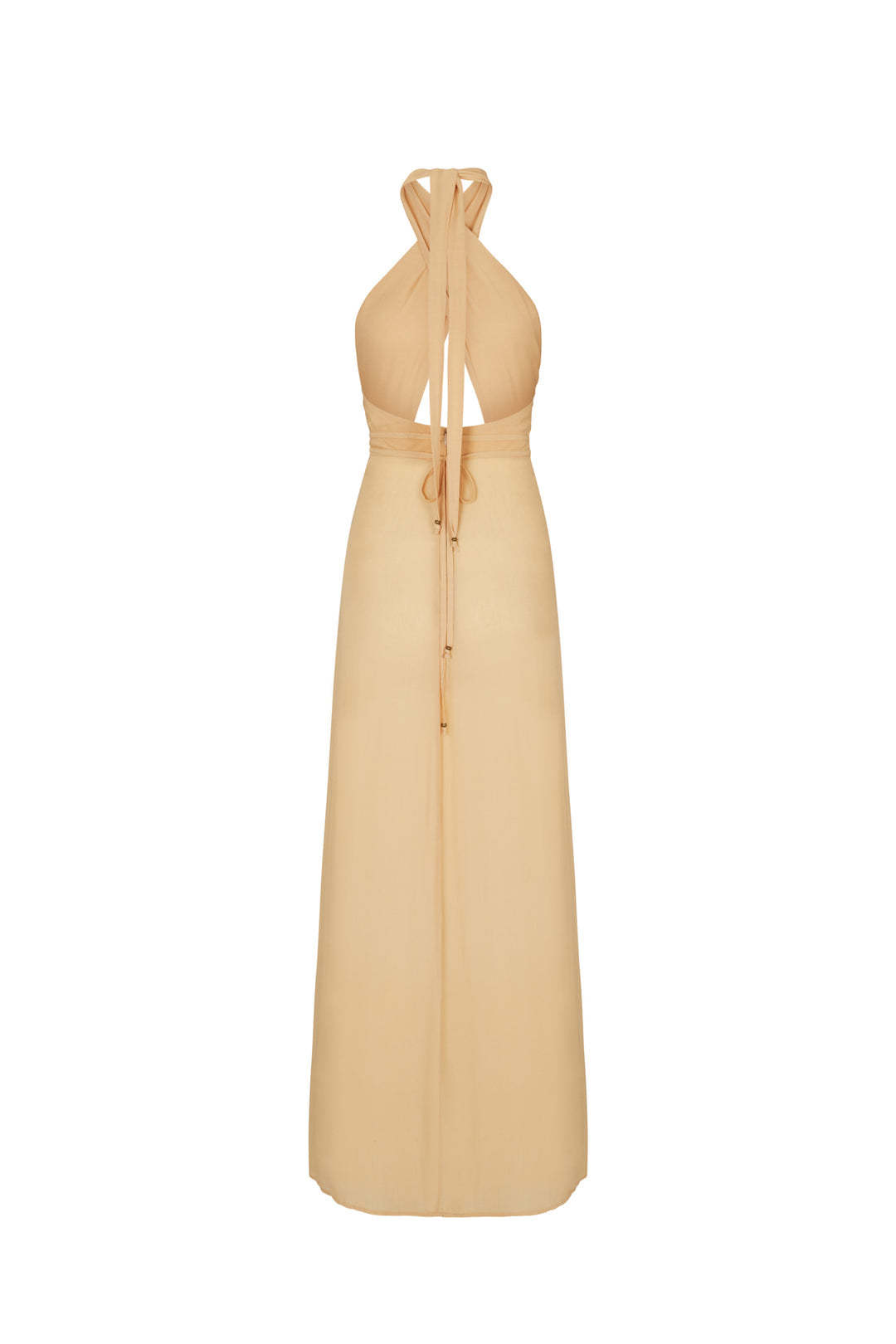 Cross Halter Sleeveless Slit Maxi Dresses