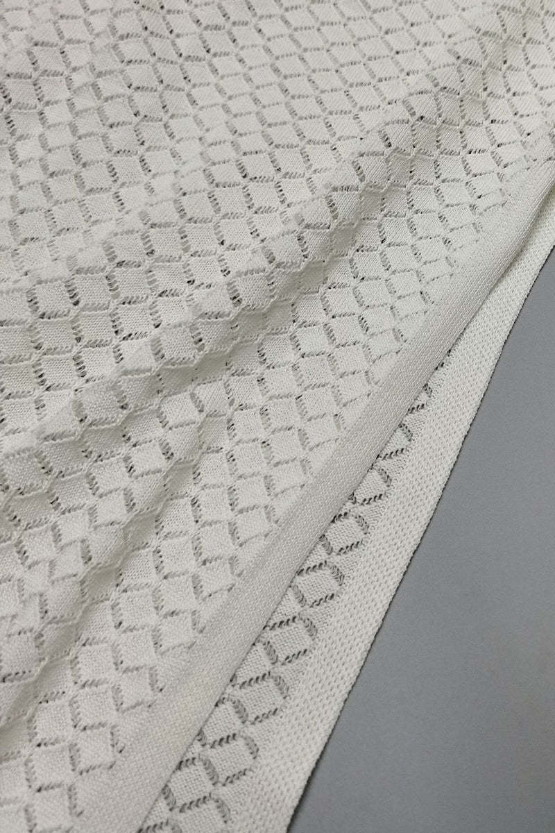 Crochet Irregular Neck Cami Hollow Out High Slit White Cover Up Maxi Dresses