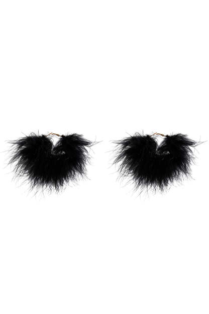 Feather Flowy Cocktail Party Dangle Earrings Necklace