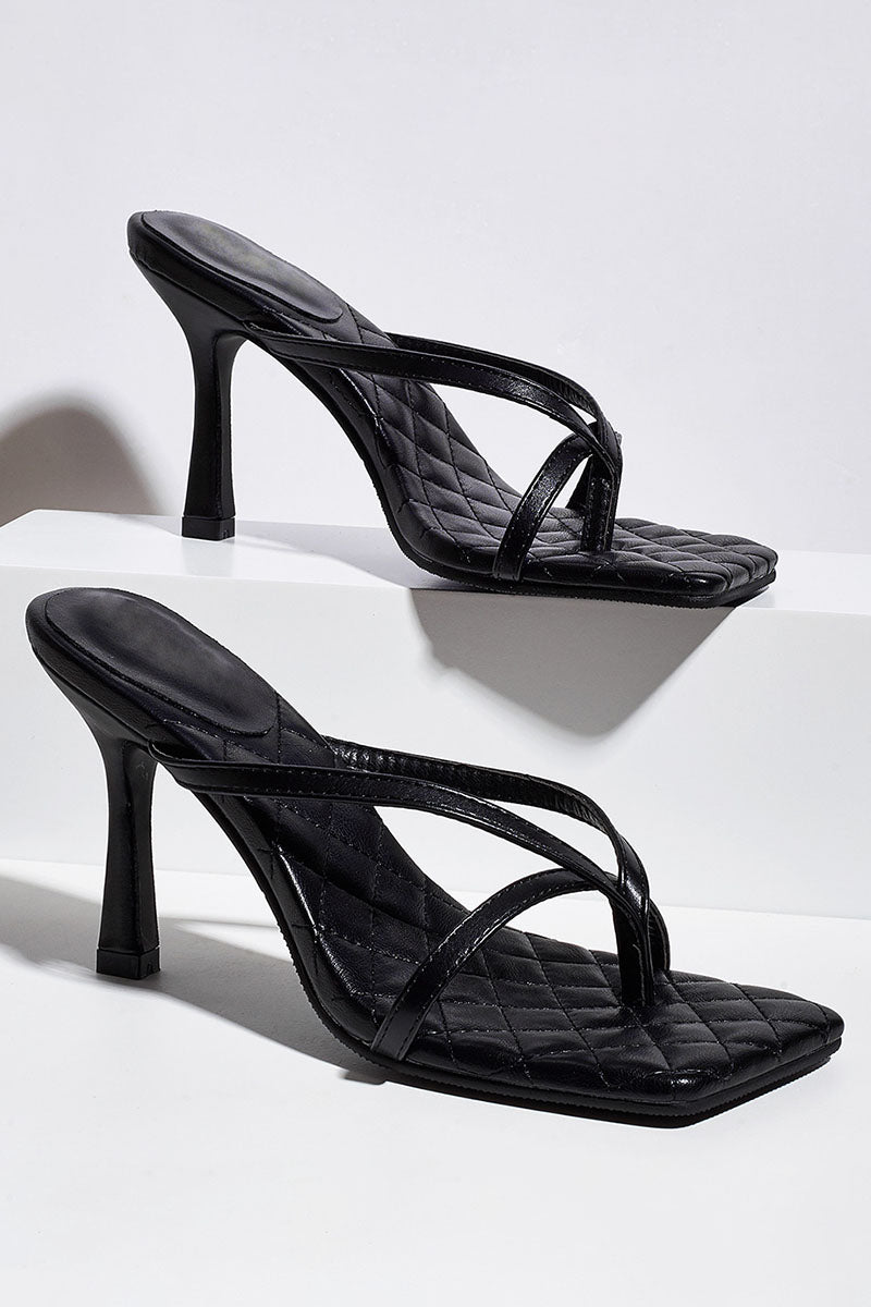Flip Flops Square Toe Stiletto High Heel Slippers